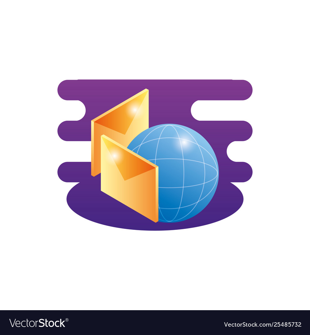 Sphere planet browser with envelopes mails