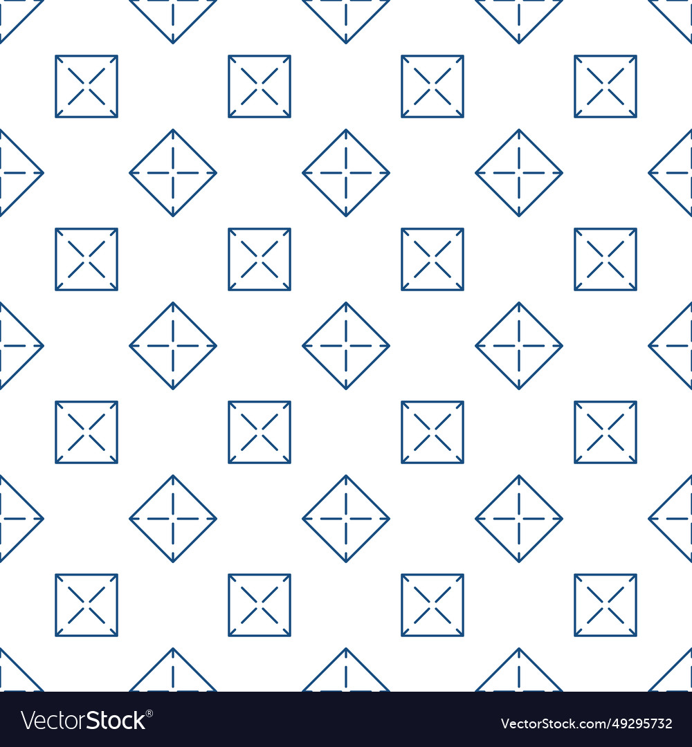 Square geometric shape linear seamless pattern
