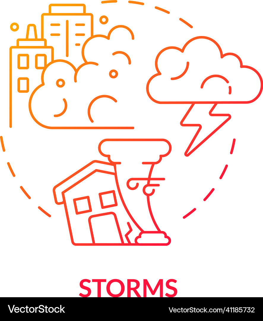 Storms red gradient concept icon Royalty Free Vector Image