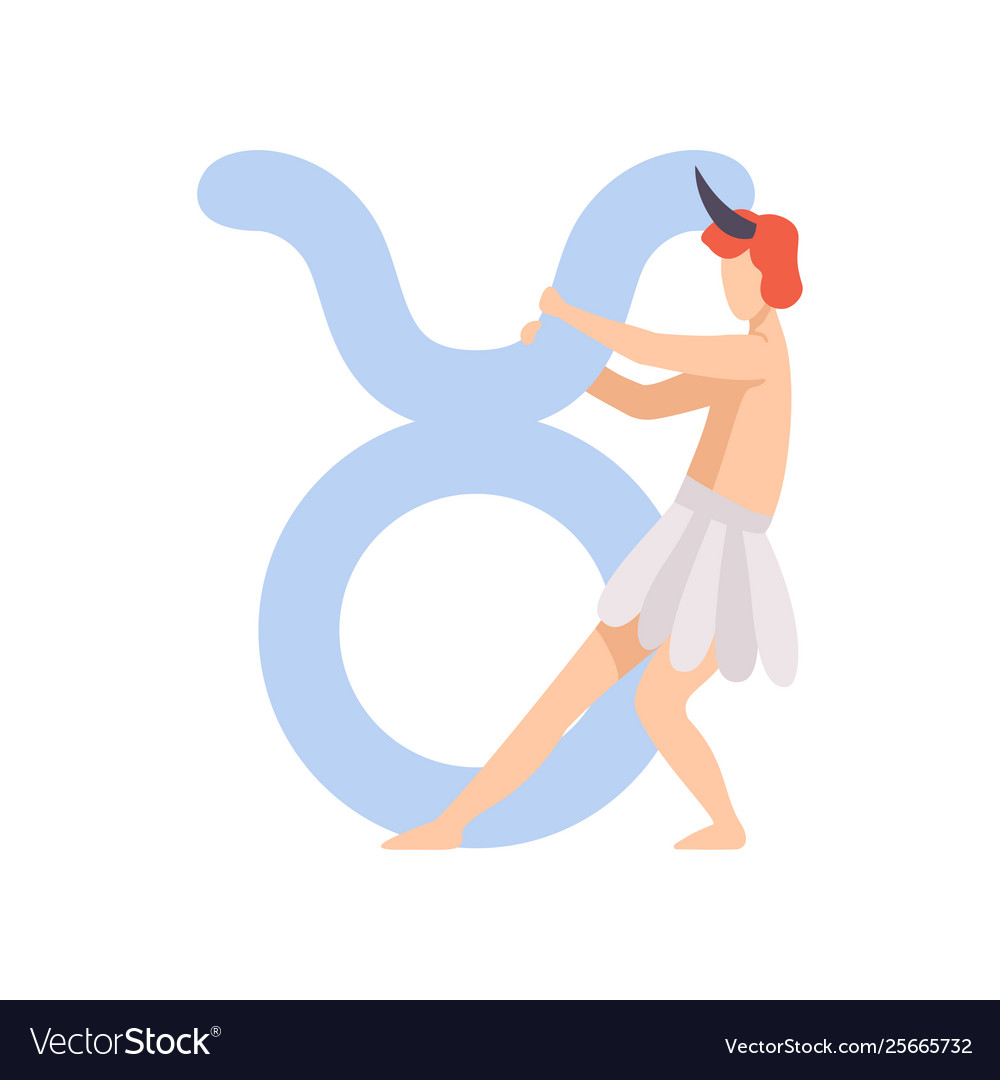 Taurus zodiac sign young man wearing clothes Vector Image