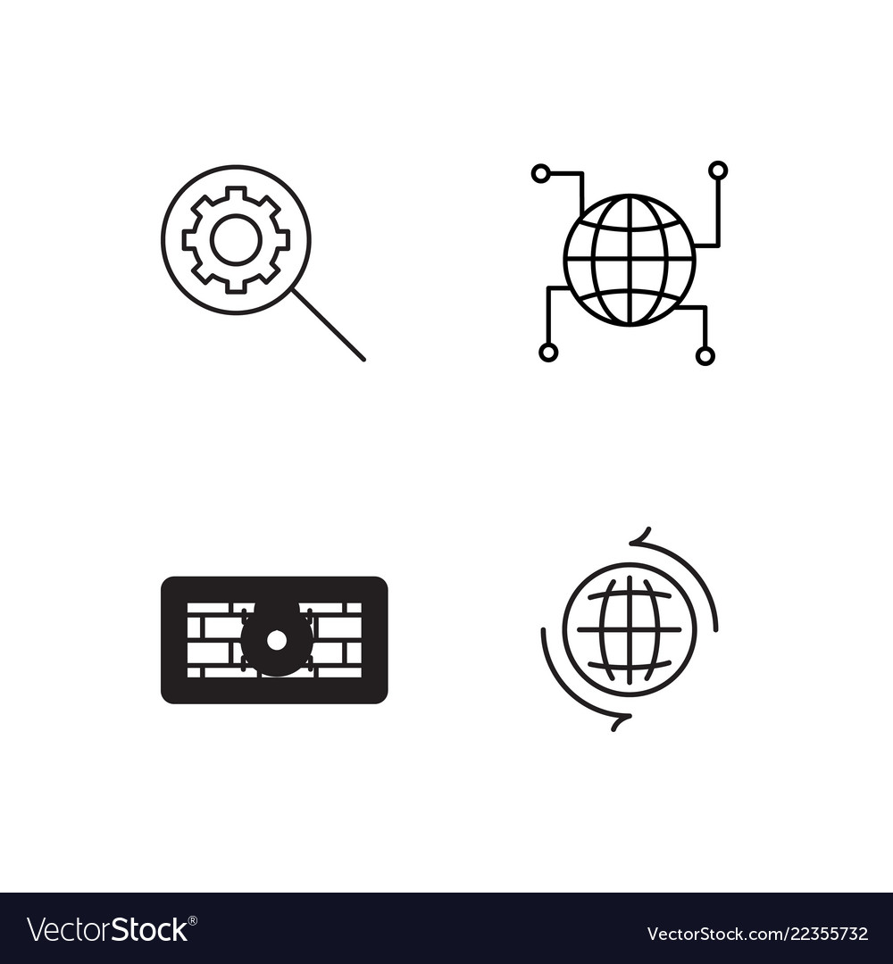 Web simple outlined icons set