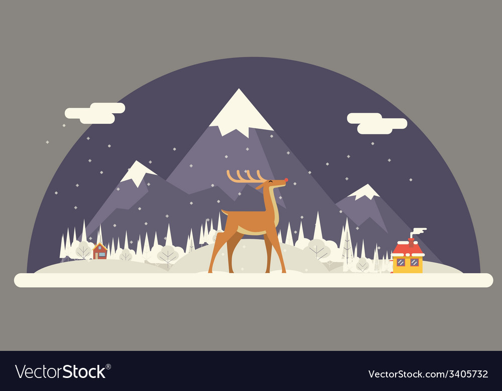 Winter Deer Schneelandschaft