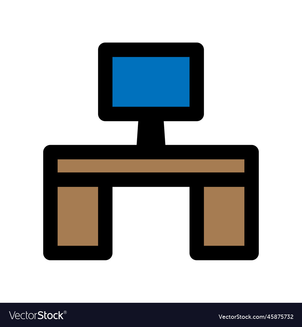 Work table icon line isolated on white background