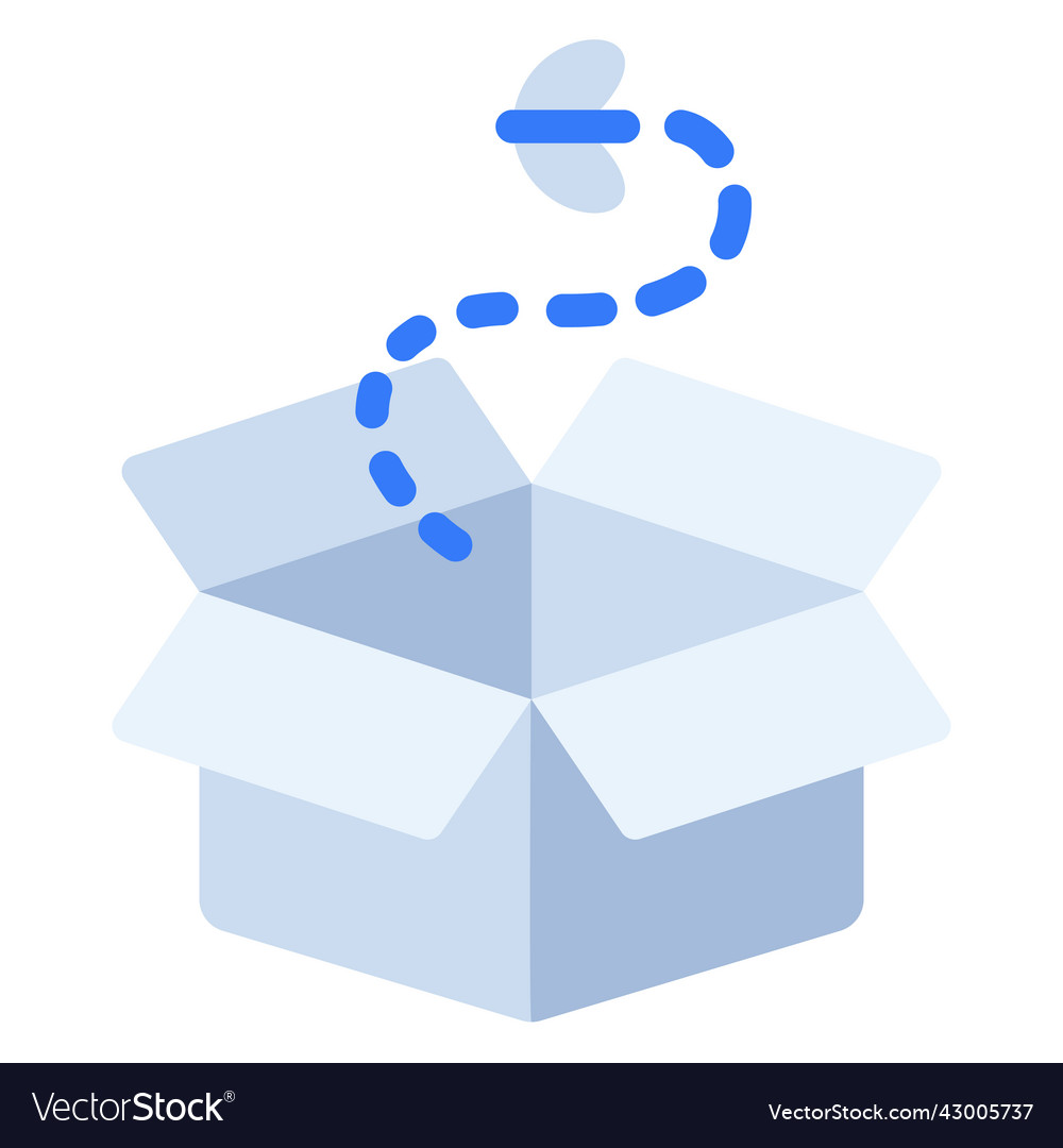 Box empty state single isolated icon with flat vector image Box empty state single isolated icon with flat