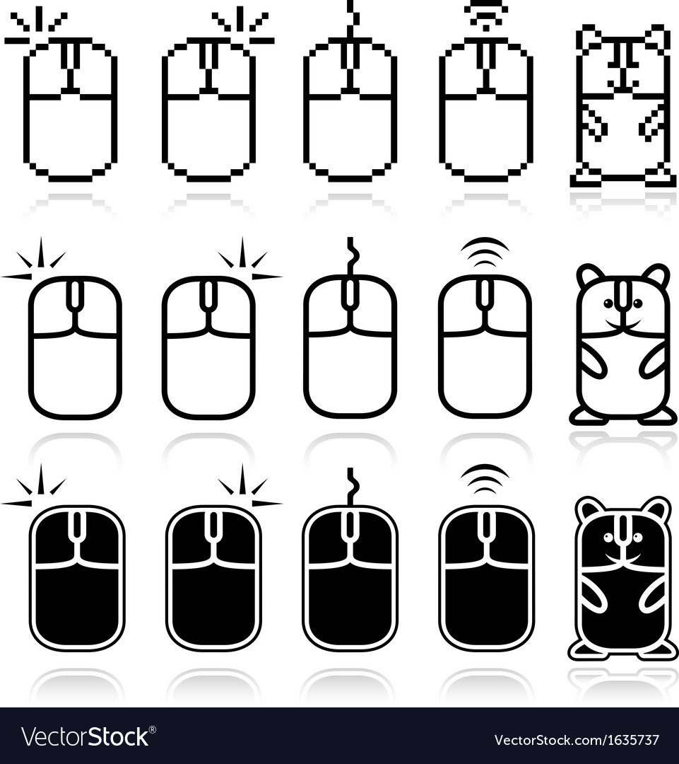 Computer mouse icon set
