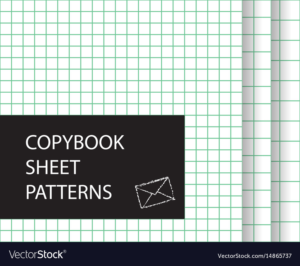 Copybook sheet pattern set squared paper