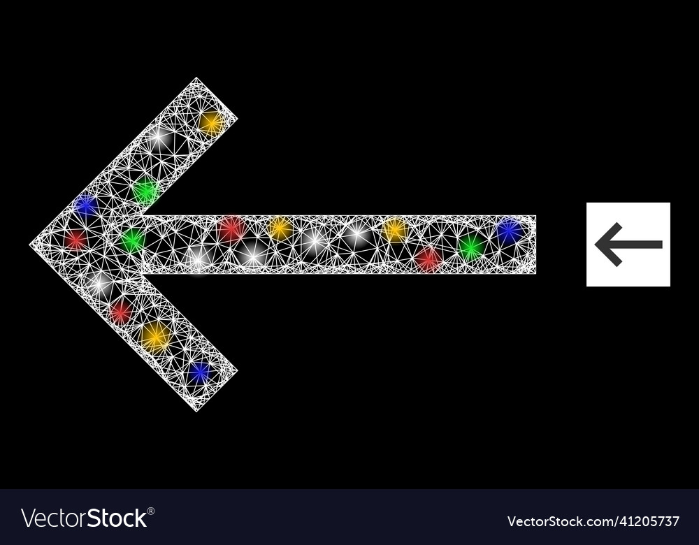 Crossed web mesh left arrow icon with colorful vector image Crossed web mesh left arrow icon with colorful