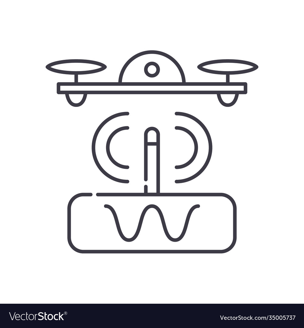 Drone management icon linear isolated