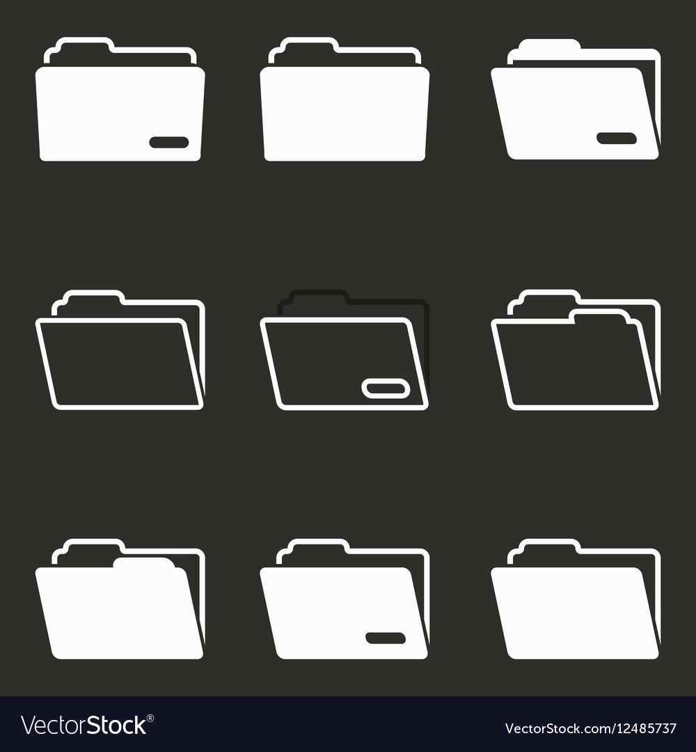 Folder icon set Royalty Free Vector Image - VectorStock