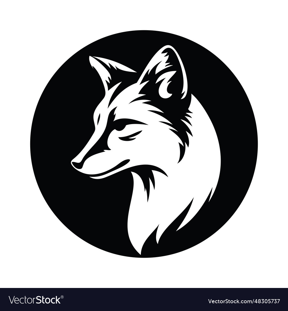 Fox head logo template concept Royalty Free Vector Image