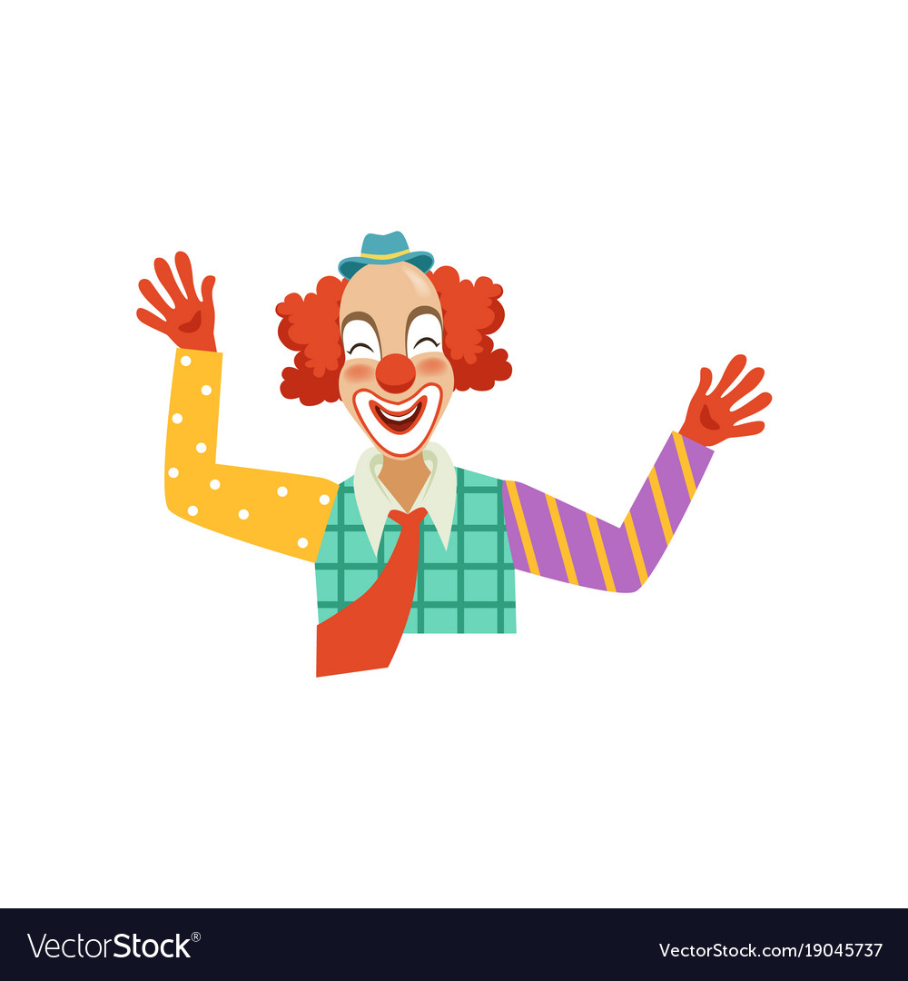 Happy funny circus clown cartoon friendly