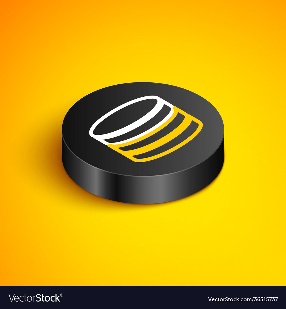 Isometric line database icon isolated on yellow
