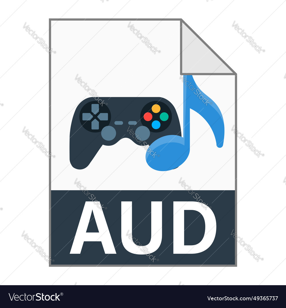Modern flat design of aud file icon for web