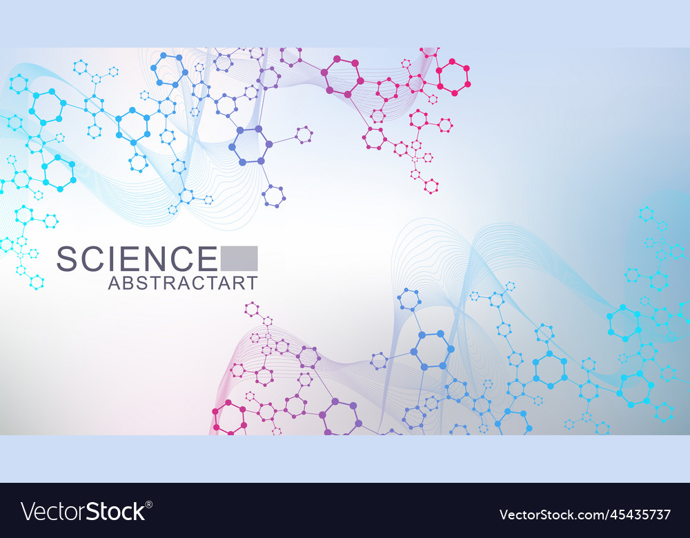 Modern scientific background with hexagons lines