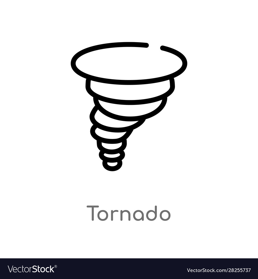 Outline tornado icon isolated black simple line