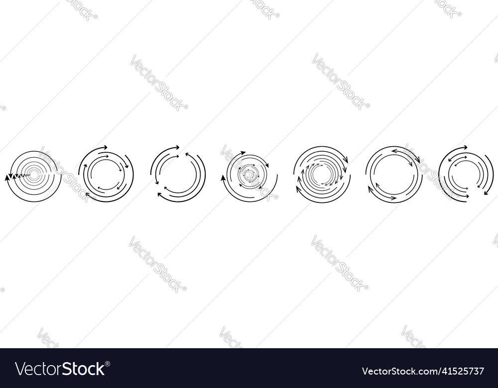 Random circular cycle arrow element spiral vector image Random circular cycle arrow element spiral
