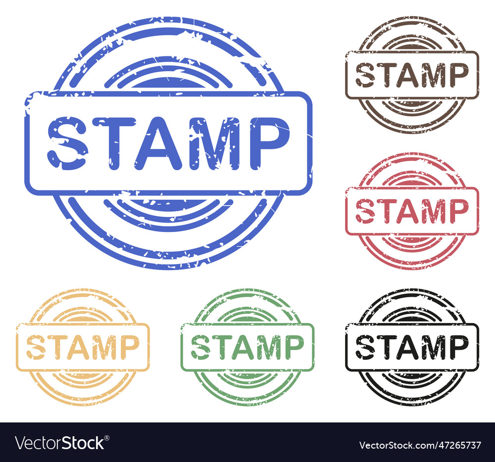 Seal stamp set the stamps are aged Royalty Free Vector Image