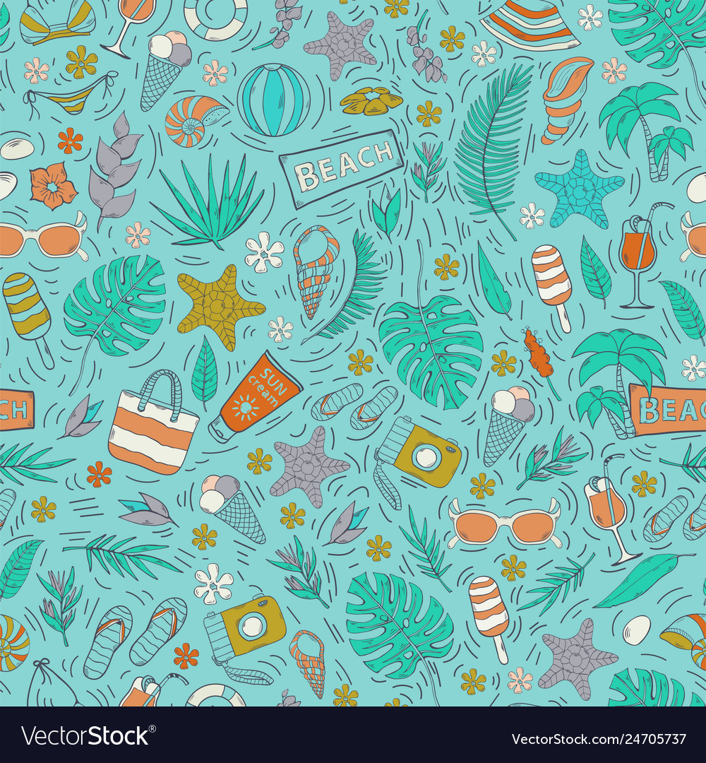 Seamless pattern with summer vacation