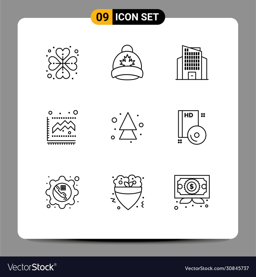 Set 9 outlines on grid for up arrow building