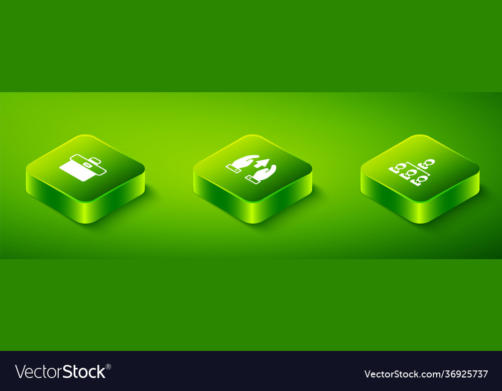 Set isometric growth chart and progress hierarchy vector image Set isometric growth chart and progress hierarchy
