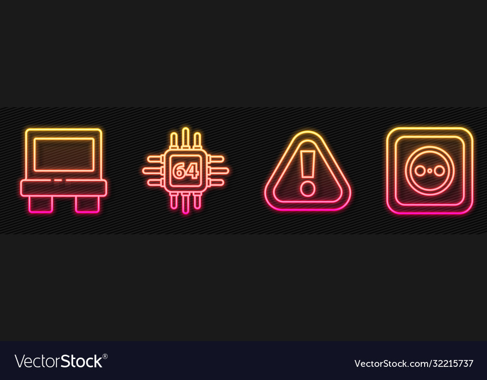 Set line exclamation mark in triangle fuse vector image Set line exclamation mark in triangle fuse