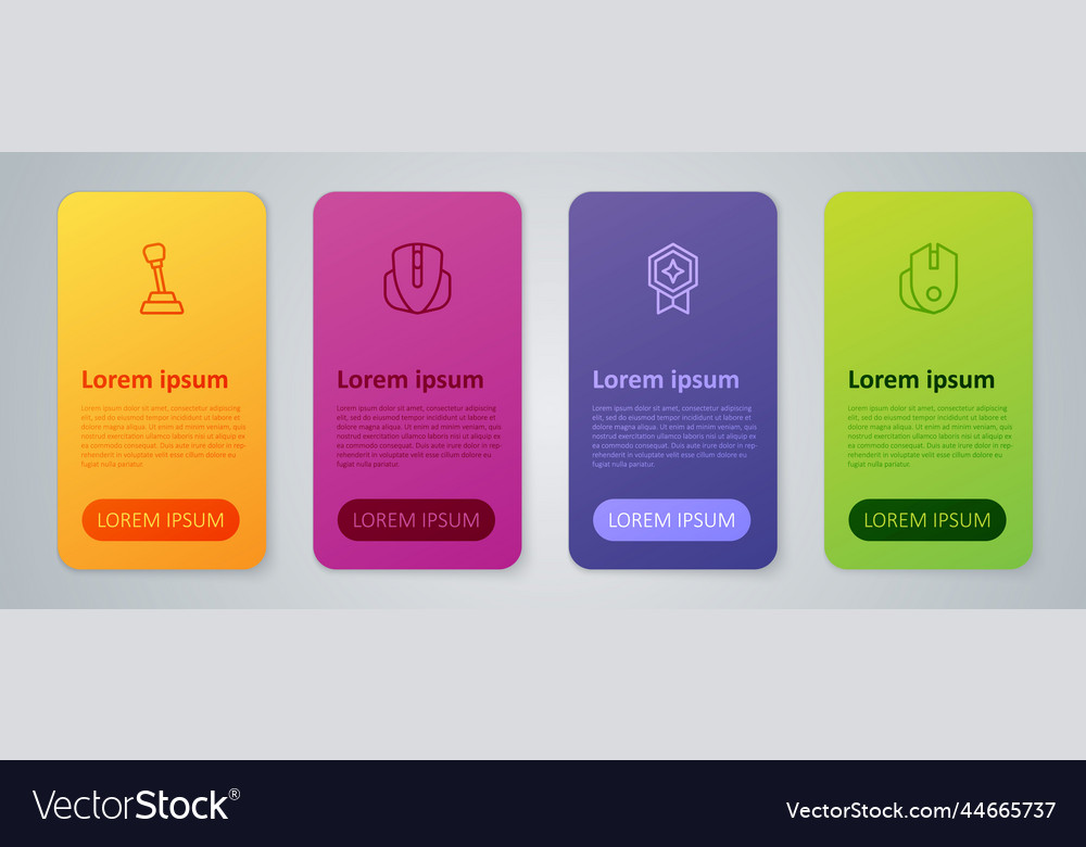 Set line game rating with medal computer mouse vector image Set line game rating with medal computer mouse