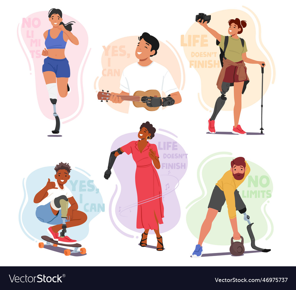 Set of characters with prosthesis use advanced
