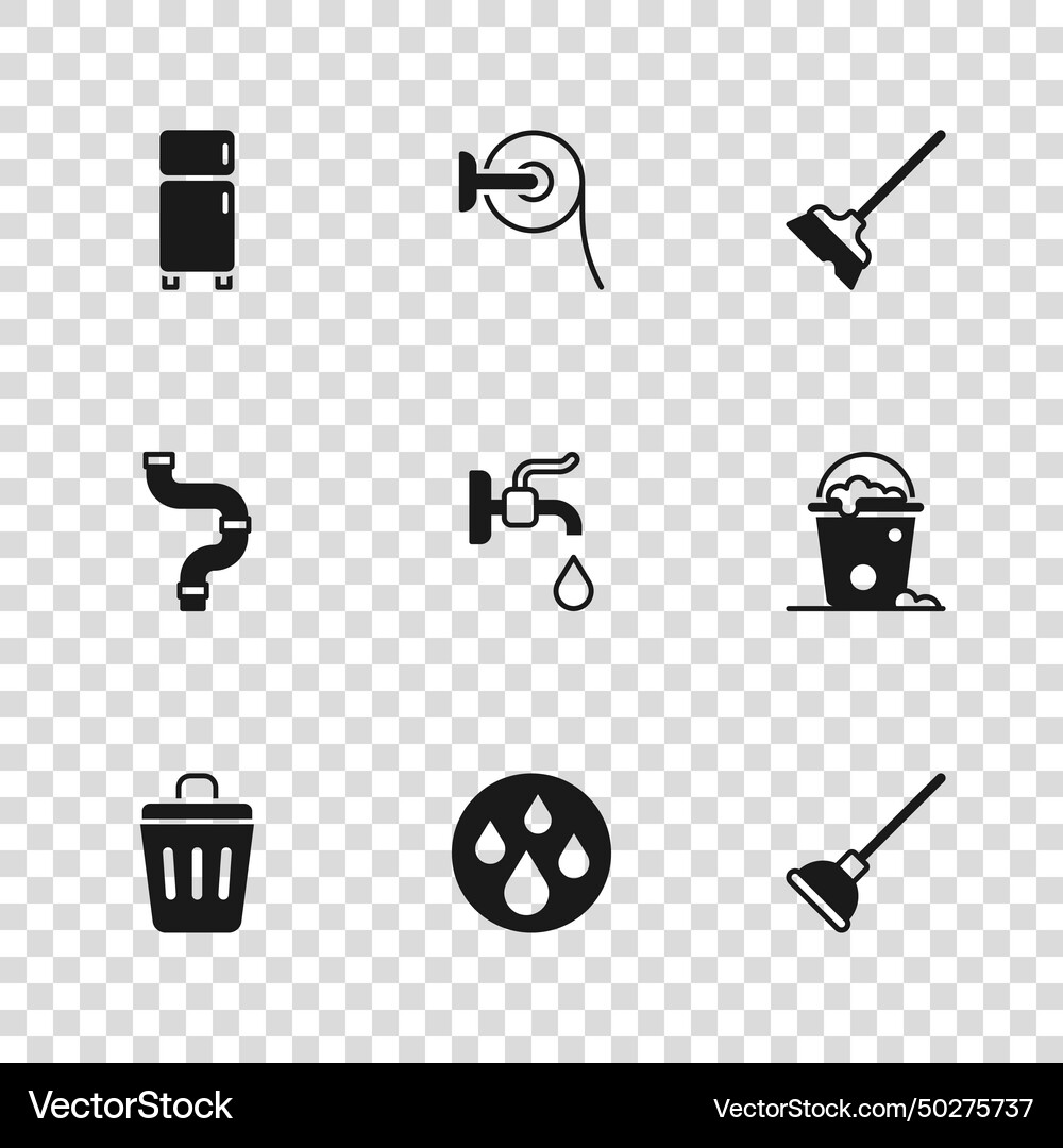 Set water drop bucket with foam and bubbles Vector Image