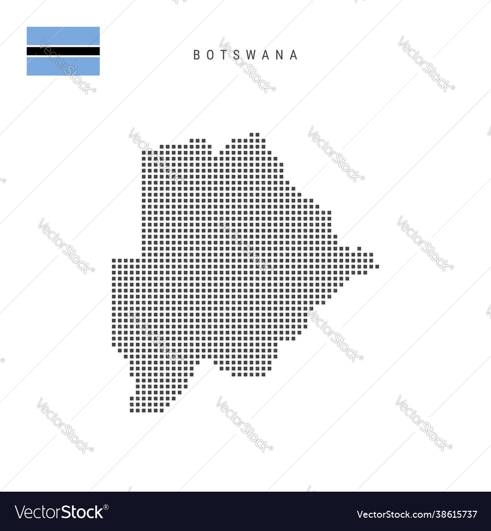 Square dots pattern map botswana Vector Image Square dots pattern map botswana