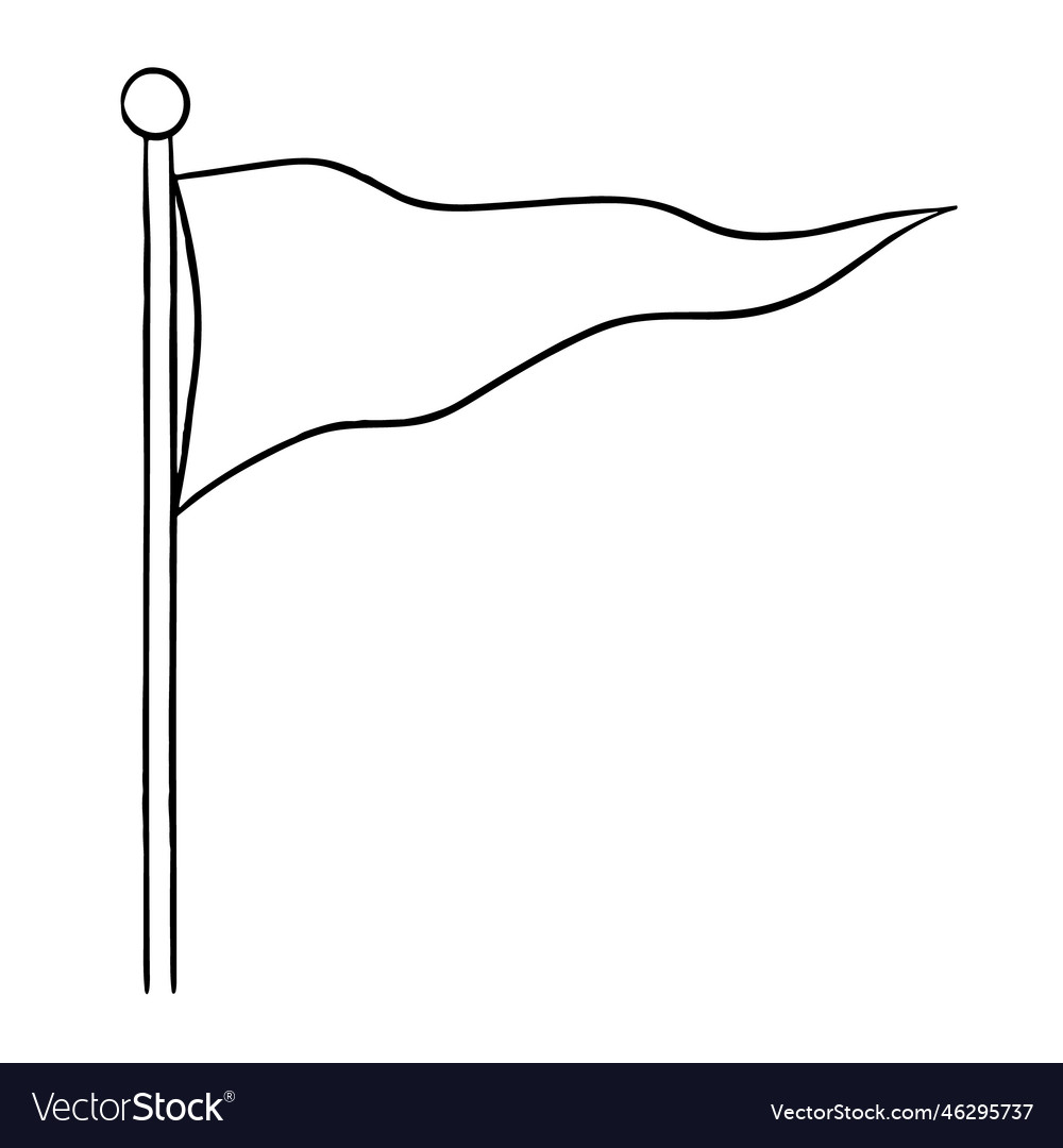 Triangular Flag on Pole - Minimalist