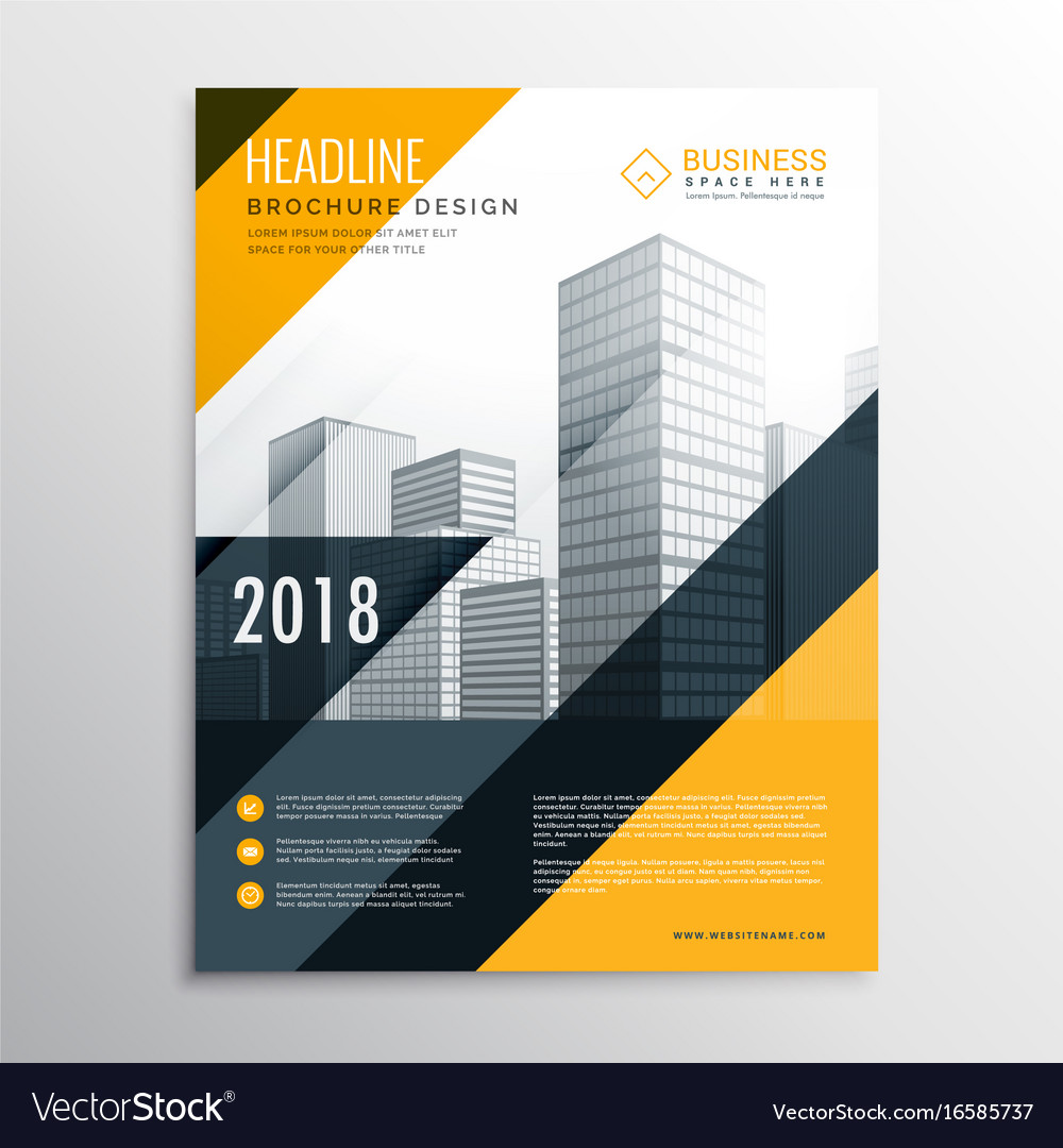 Yellow and black business brochure design template