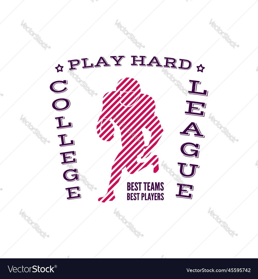 American football logo template-play hard rugby Vector Image