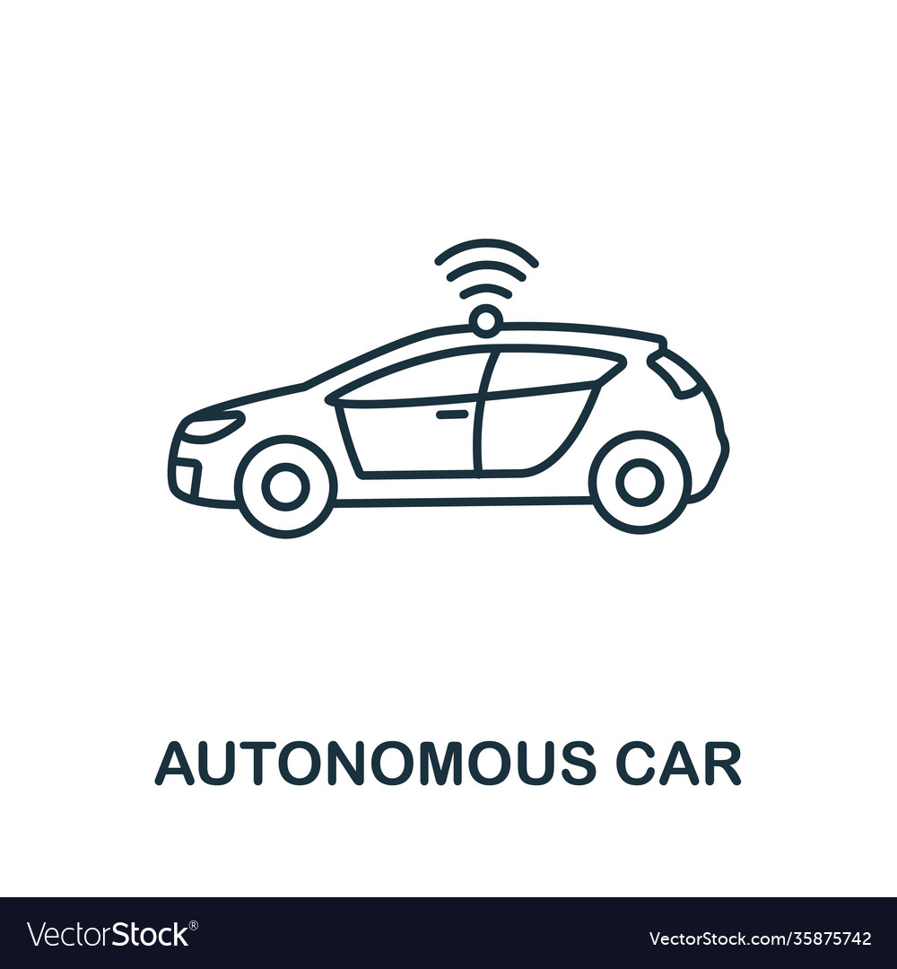 Autonomous car icon from iot collection simple vector image Autonomous car icon from iot collection simple