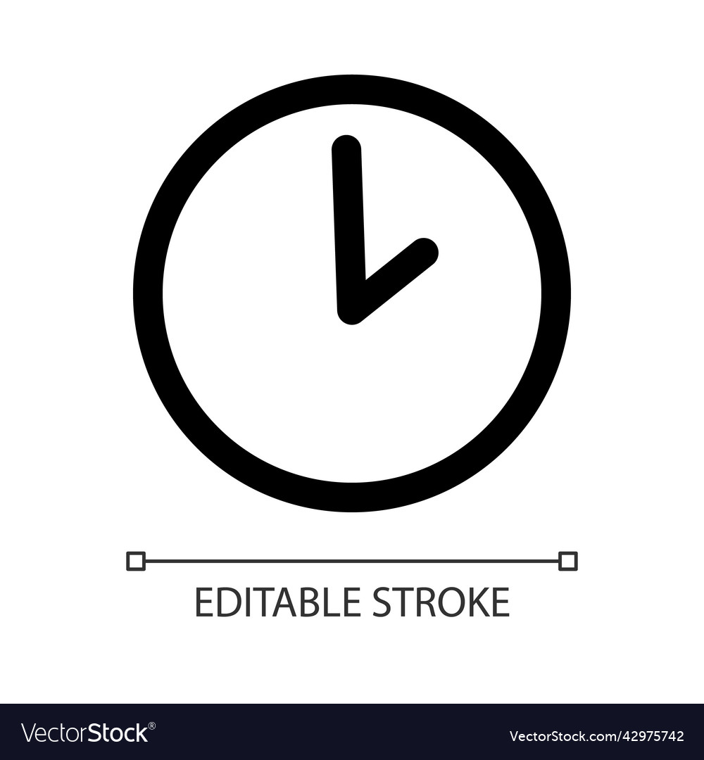 Clock white linear ui icon vector image Clock white linear ui icon
