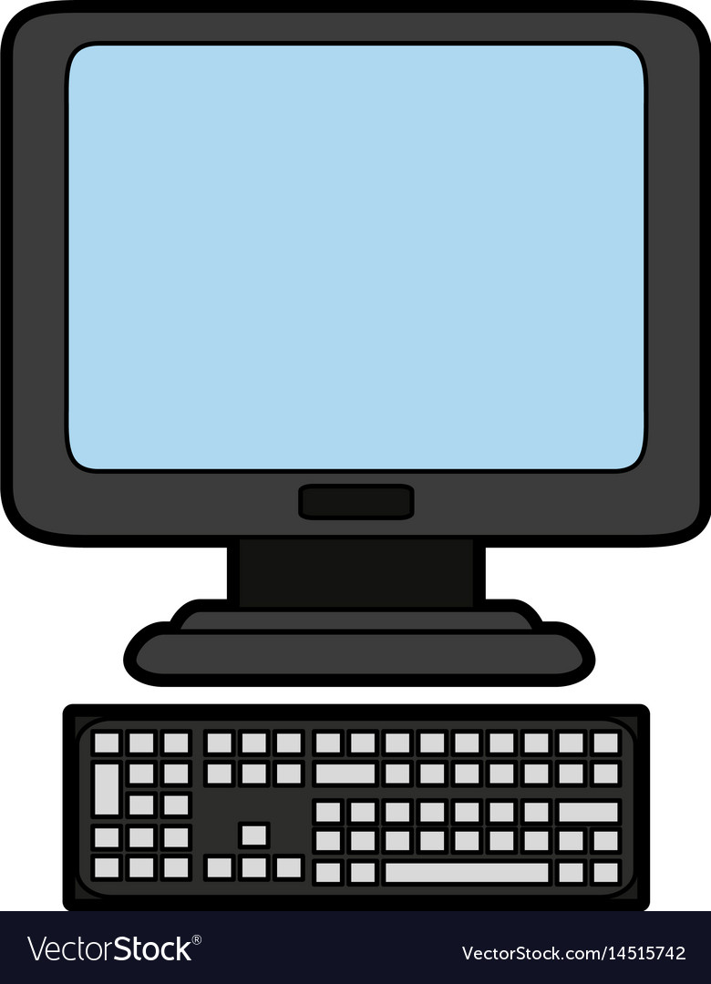 Computer with keyboard icon image