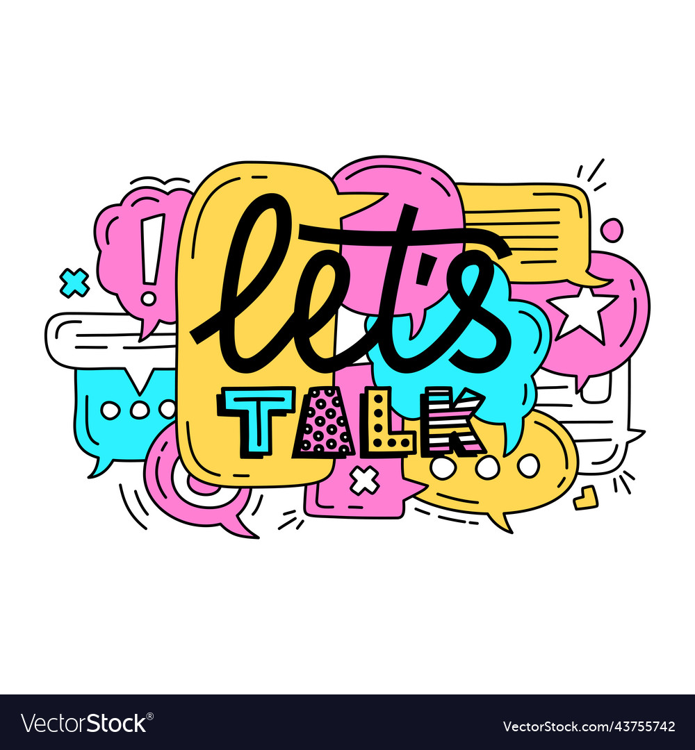 Doodle of colorful dialog speech bubbles