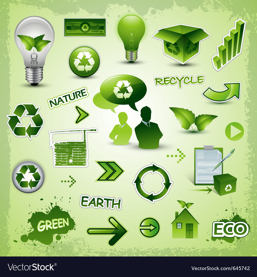 Environment icons concept Royalty Free Vector Image