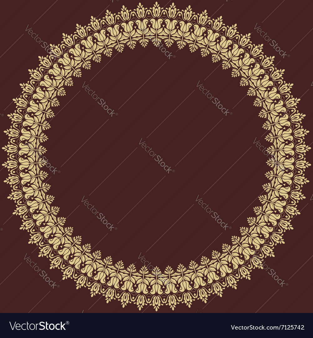 Floral modern round frame Royalty Free Vector Image