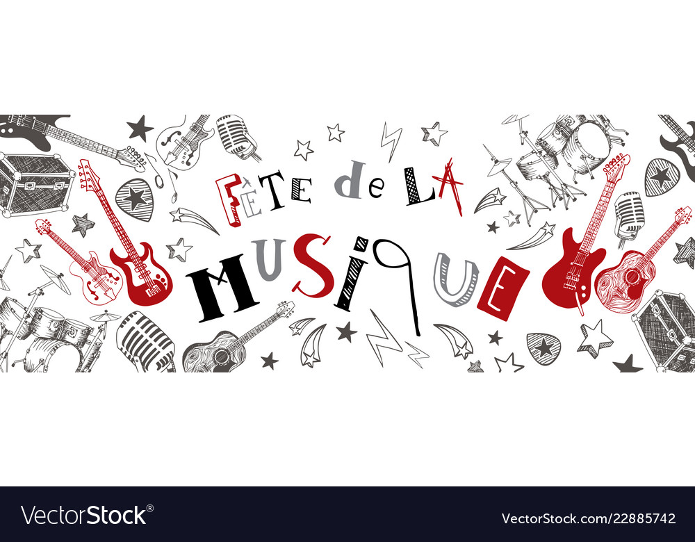 French music festival banner Royalty Free Vector Image