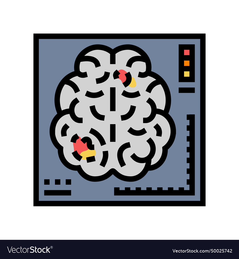 Functional mri neuroscience neurology color icon Vector Image