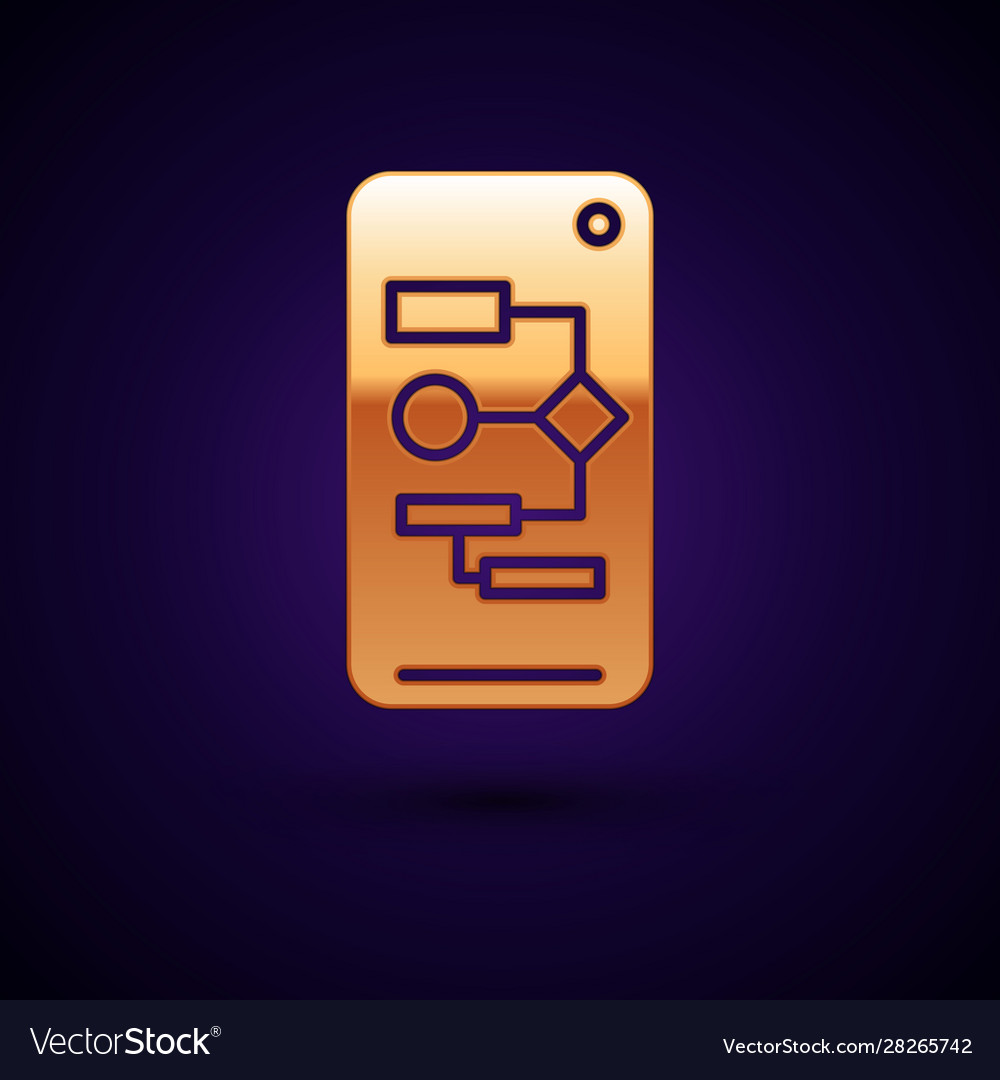 Gold algorithm icon isolated on dark blue vector image Gold algorithm icon isolated on dark blue