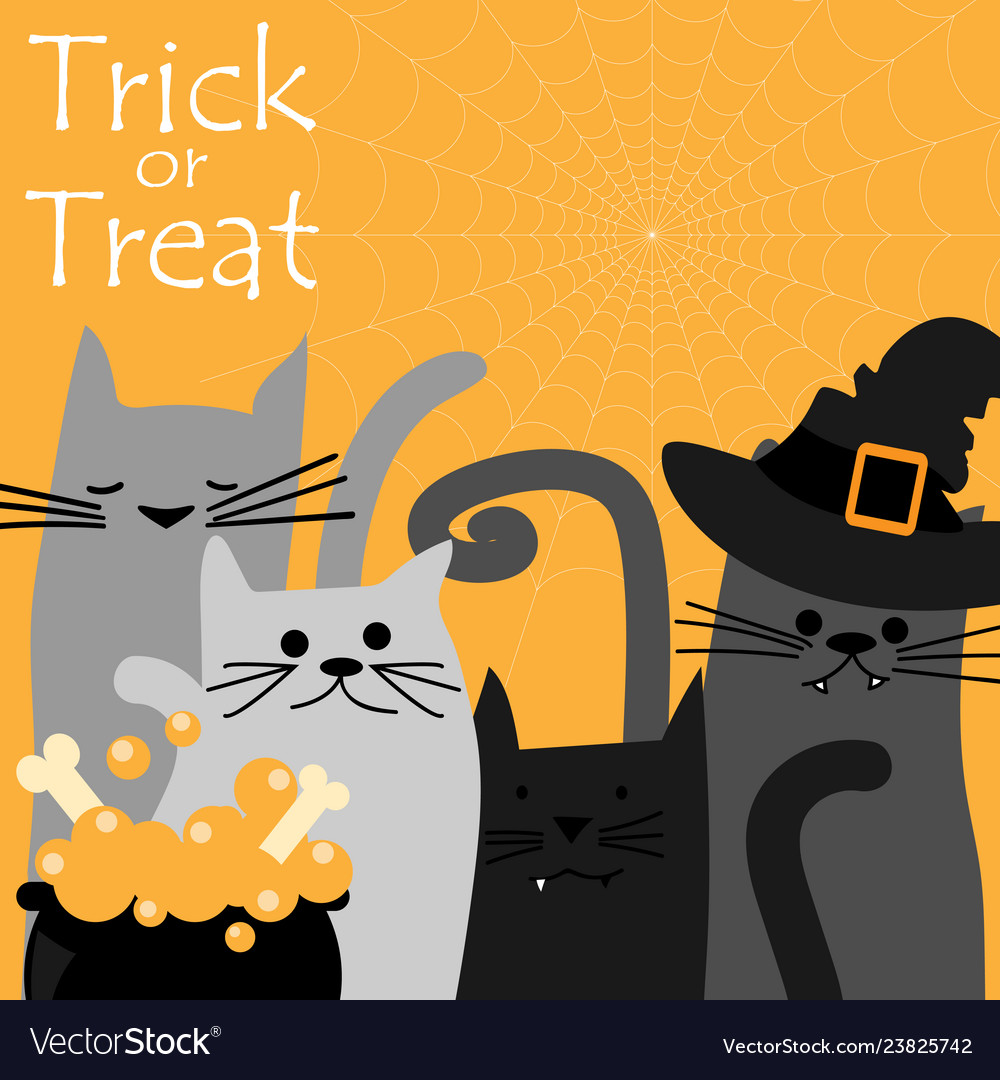 Halloween background with trick or treat text