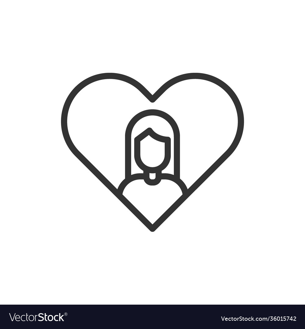 Heart woman love icon or logo