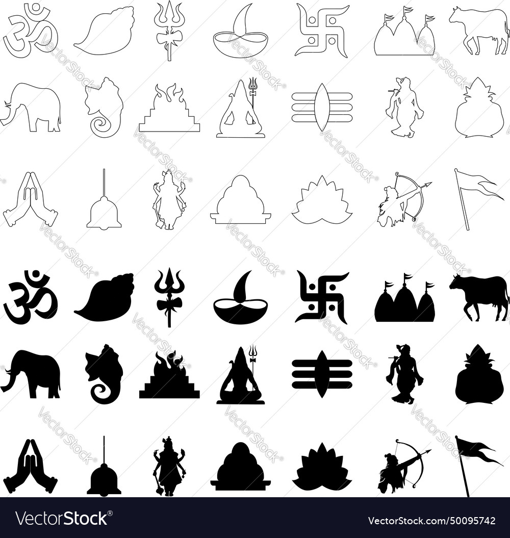 Hindu icon set Royalty Free Vector Image - VectorStock