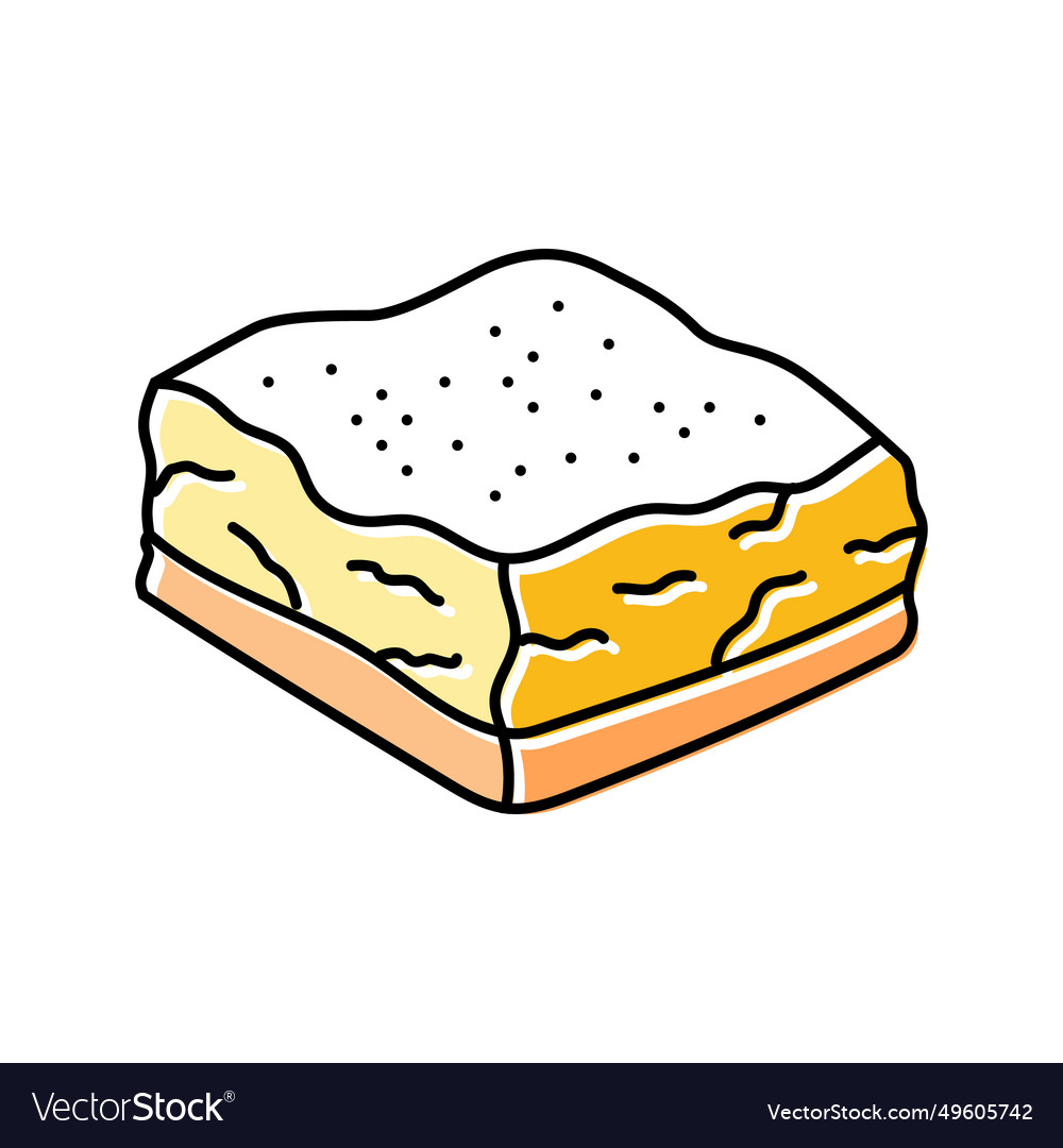 Lemon Bar Food Snack Color Icon Royalty Free Vector Image