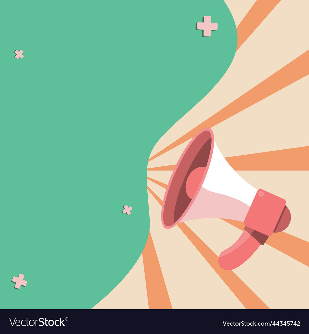 Megaphone drawing with conversation bubble vector image Megaphone drawing with conversation bubble