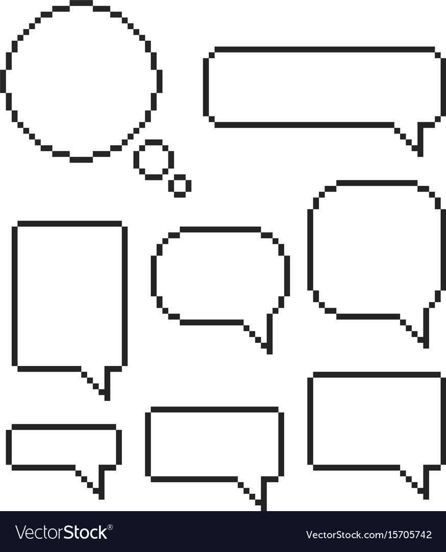 Pixel Speech Bubbles - Mosaic Style