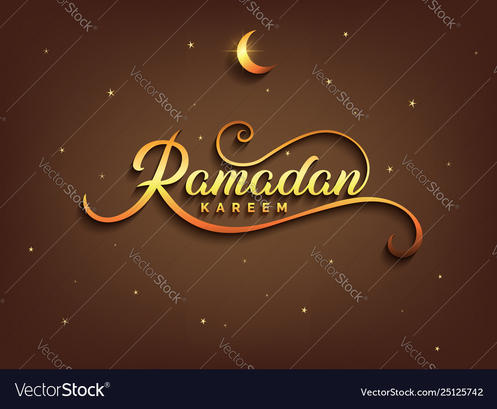 Ramadan Kareem Greeting Beautiful Lettering For Vector Image