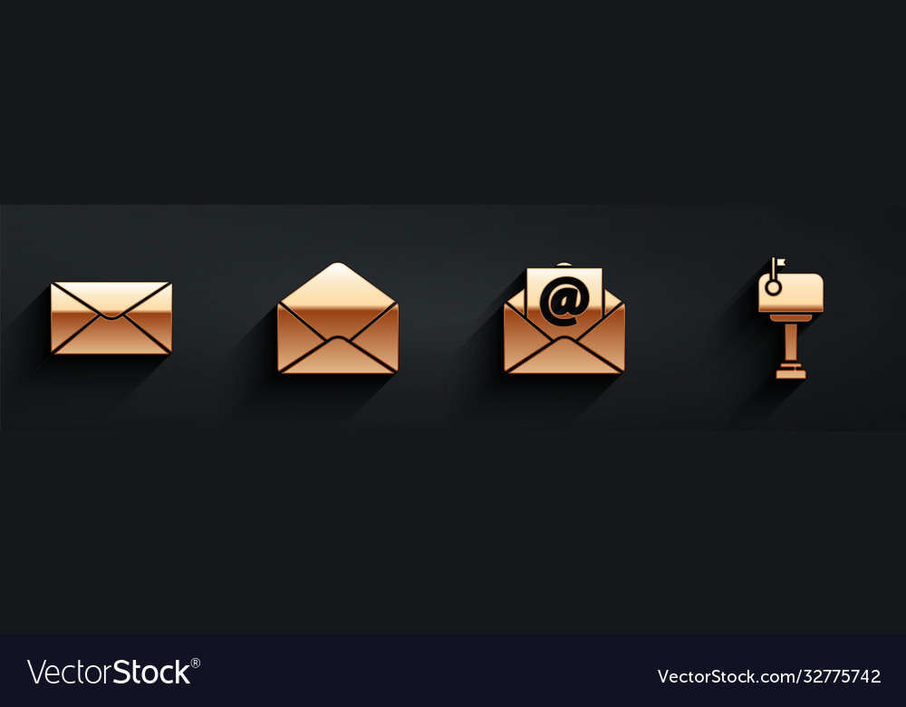 Set envelope mail and e-mail vector image Set envelope mail and e-mail