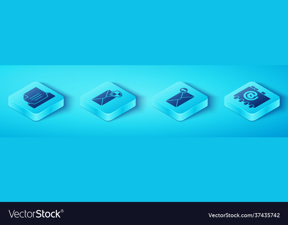 Set isometric drawer with document envelope vector image Set isometric drawer with document envelope